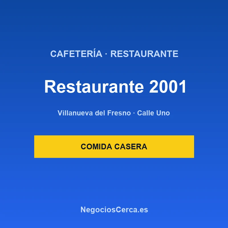 Cafetería Restaurante 2001