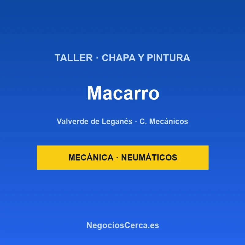 Talleres Macarro Chapa y Pintura