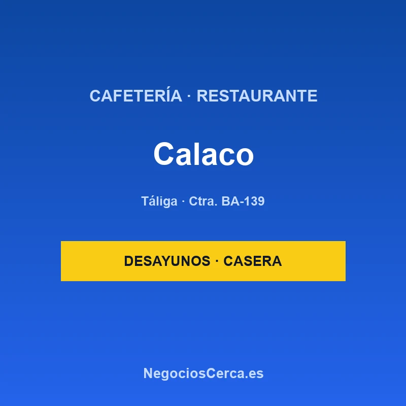 Restaurante Cafetería Calaco
